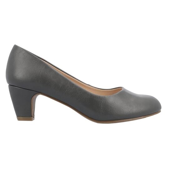 Journee Collection Women's Luu Round Toe Pumps - Grey - Picture 2 of 3